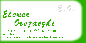 elemer orszaczki business card